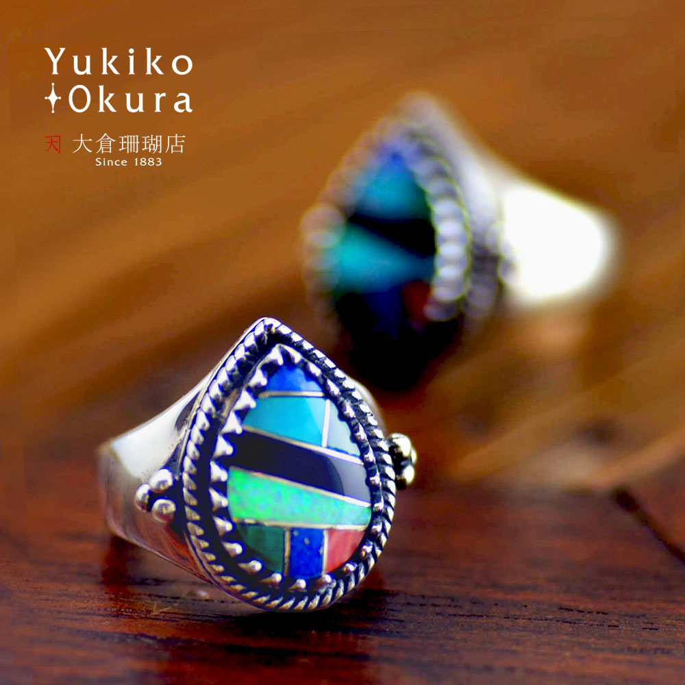 SV925 モザイクマルチストーン ドロップリング　[2i]<br>