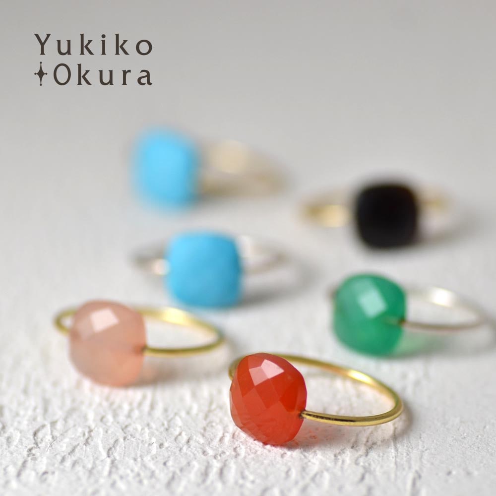 シルバー925(ゴールドカラー・シルバーカラー) スクエアーカットリング