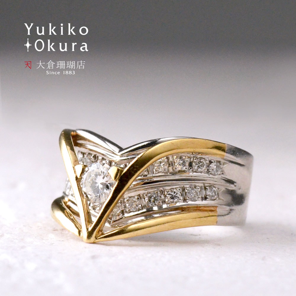 PT900 K18 ダイヤ リング