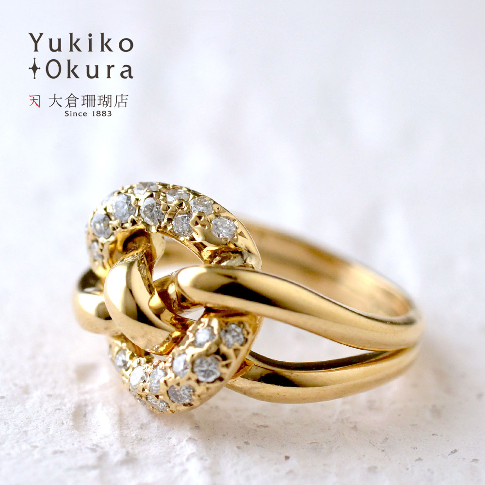 K18 ダイヤ24石 リング