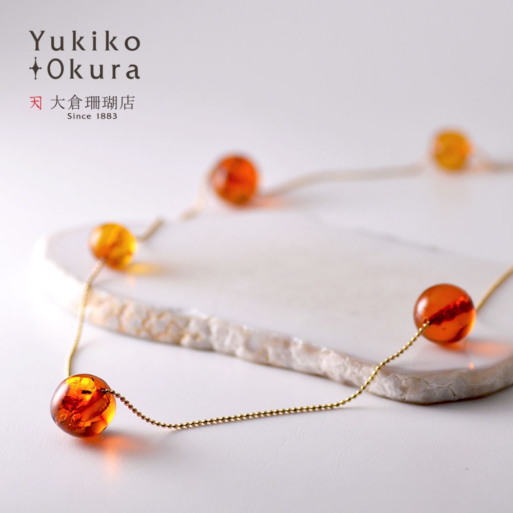 驚くほど軽い K18 アンバー ネックレス