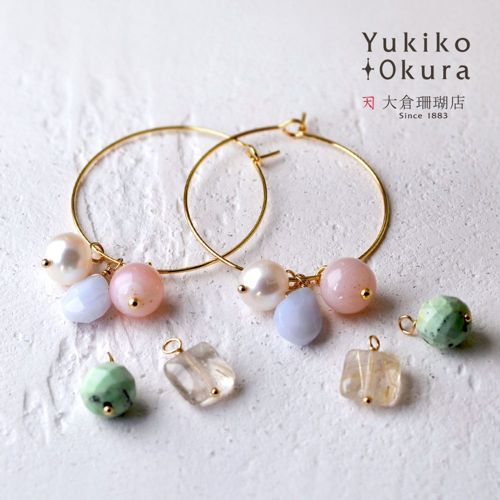つけかえて何通りも楽しめる 5days フープイヤリング ピアス(フープ30mm)