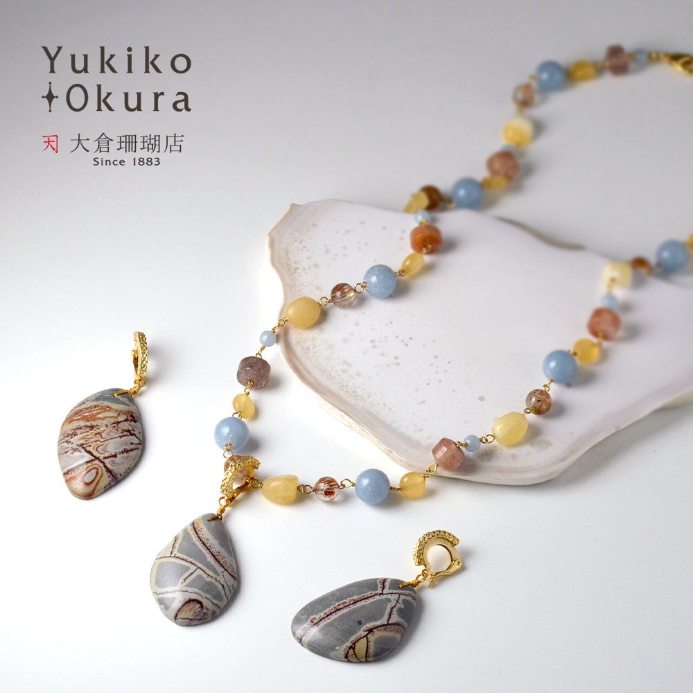 ソノラデンドリティック エンジェライト ルチルクォーツ ペンダントネックレス