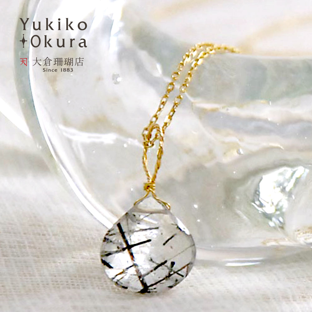 K18 ブラックルチルクォーツ マロンチャーム