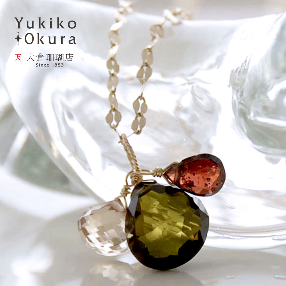 K18 トルマリン スピネル シャンパンクォーツ チャーム