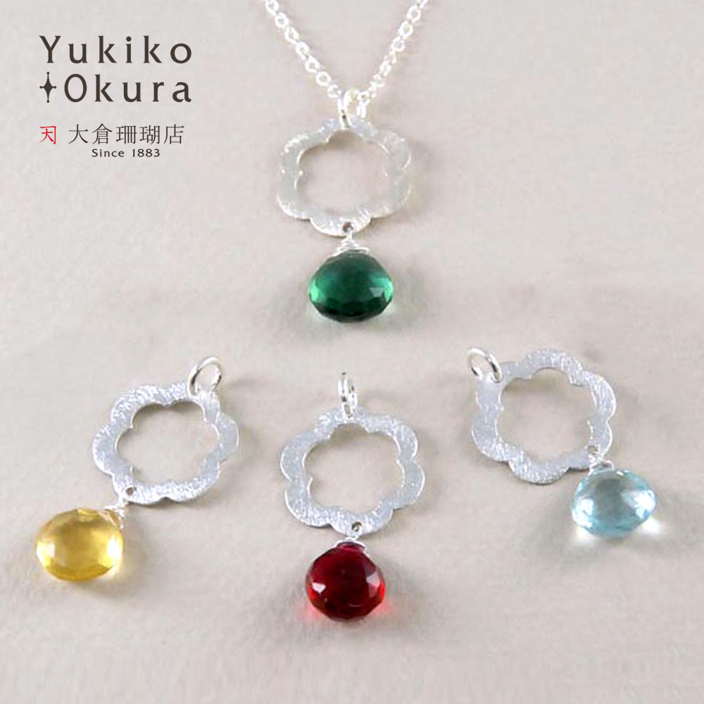 カラードロップ フラワーシルバー チャーム