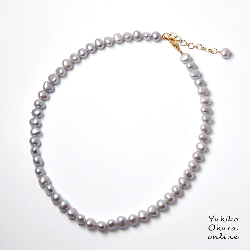 淡水パールシルバーカラー ネックレス