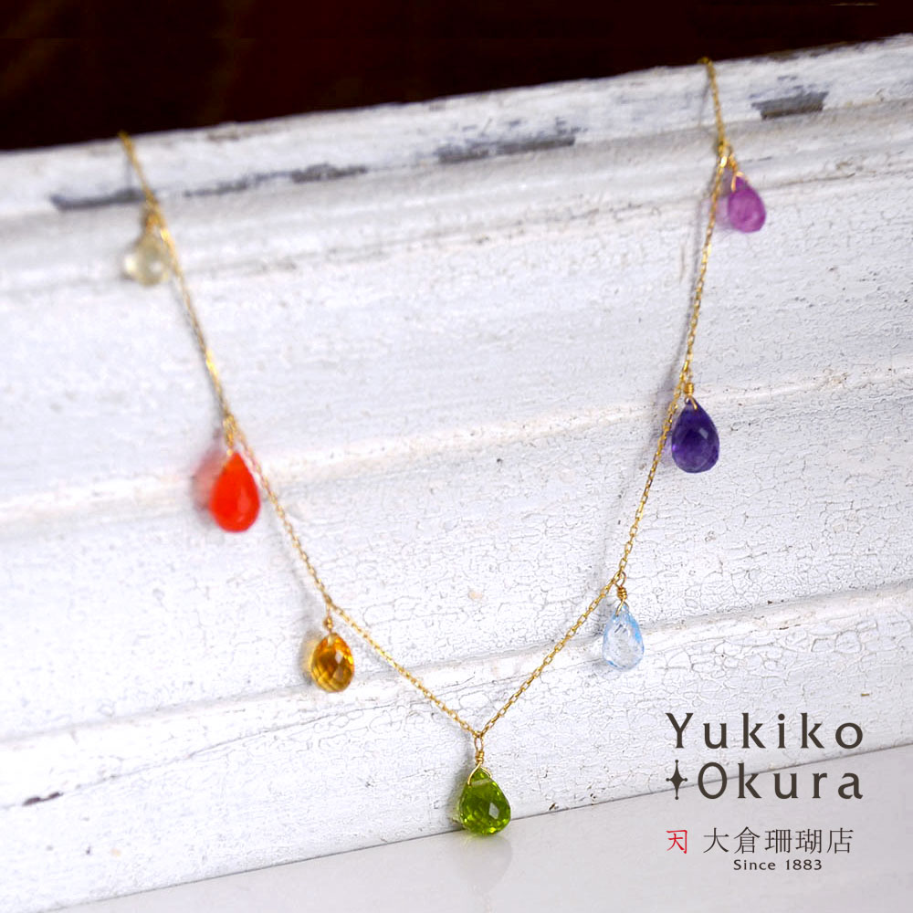 K10 マルチカラー フリンジネックレス