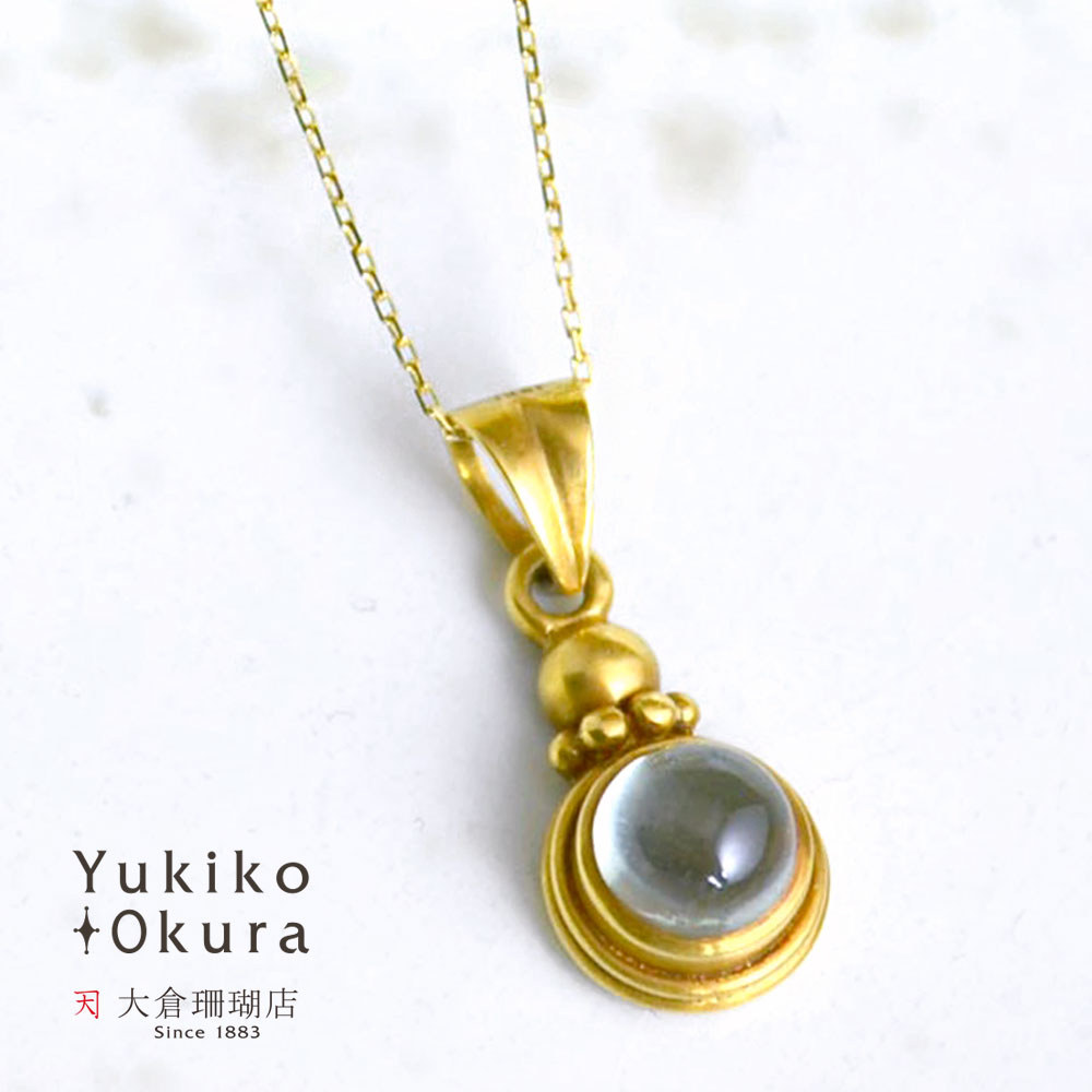 K18 アクアマリン ペンダント トップ　