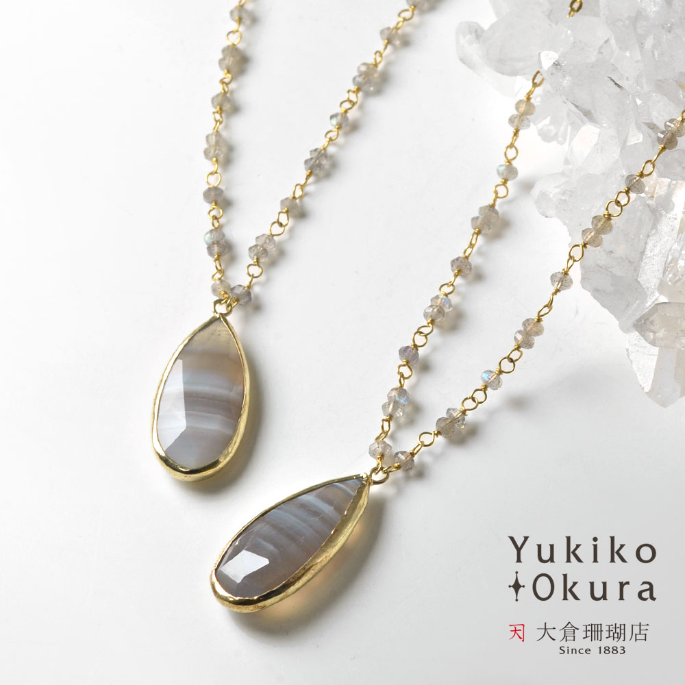 SV925 グレイアゲイト ラブラドライト ネックレス