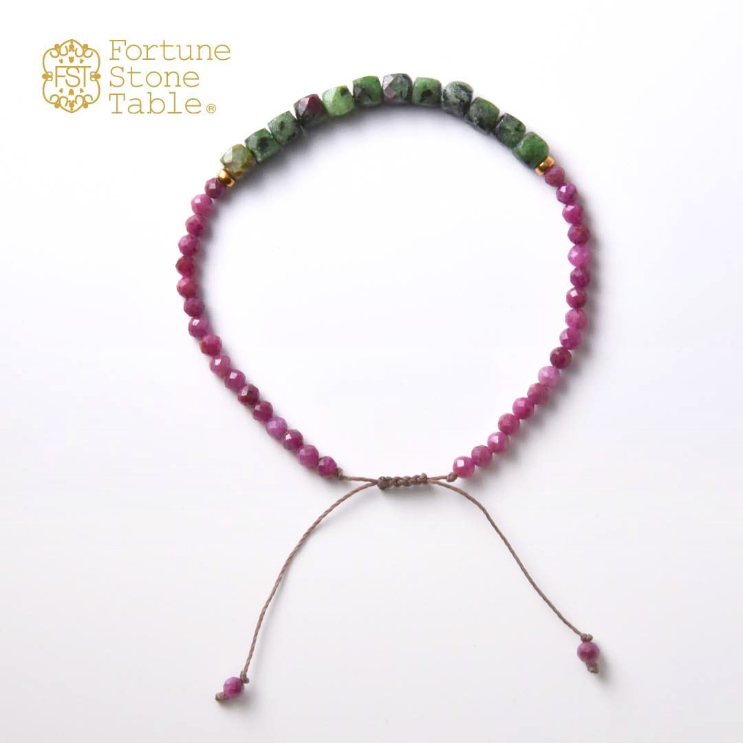 TWOtone stones ブレスレット　ルビーゾイサイト×ルビー【Fortune Stone Table】