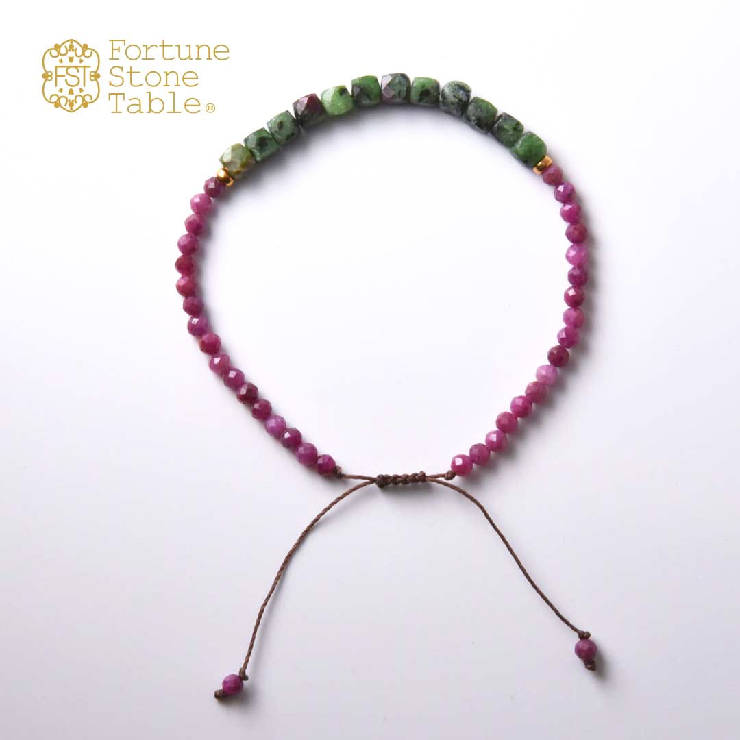 TWOtone stones ブレスレット　ルビーゾイサイト×ルビー【Fortune Stone Table】