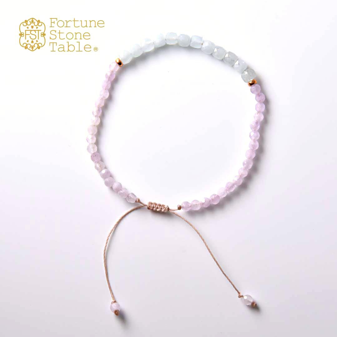 TWOtone stones ブレスレット　アクアマリン×ラベンダーアメシスト【Fortune Stone Table】