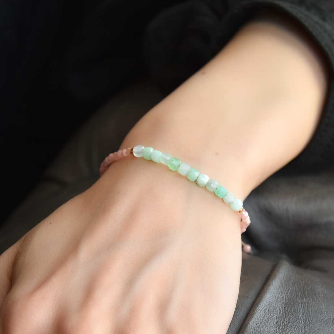 TWOtone stones ブレスレット　クリソプレイズ×ロードクロサイト【Fortune Stone Table】