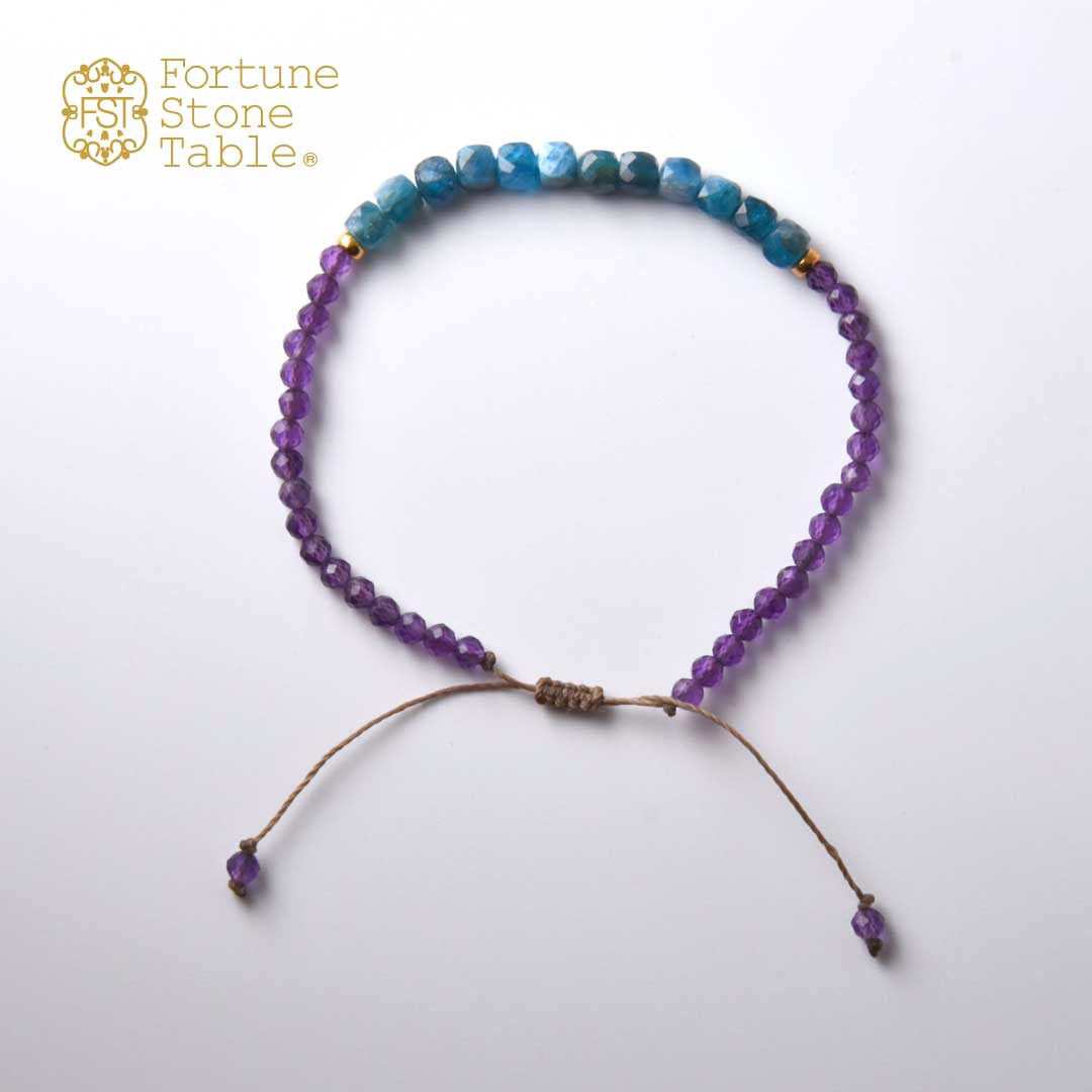 TWOtone stones ブレスレット　アパタイト×アメシスト【Fortune Stone Table】