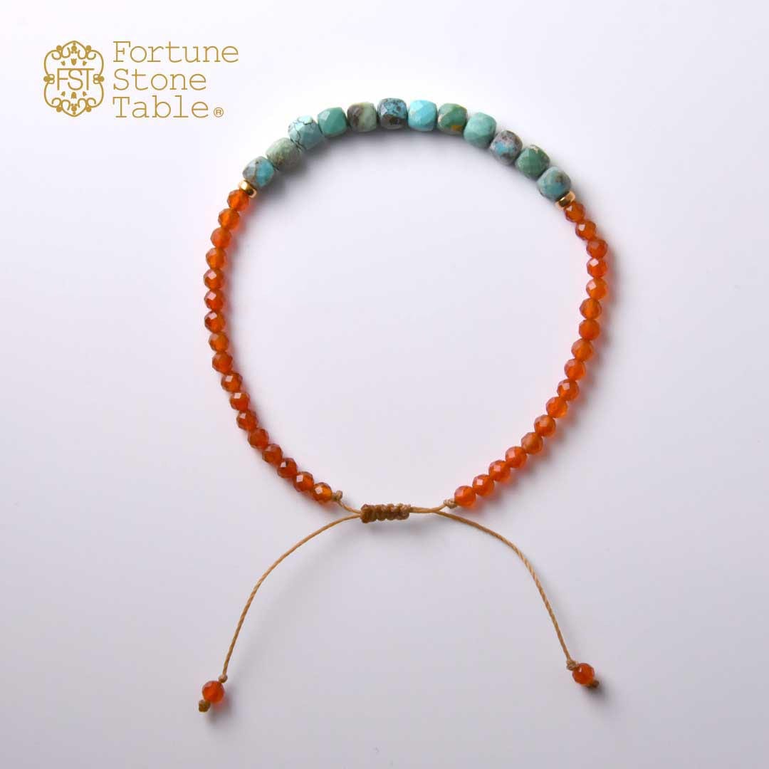 TWOtone stones ブレスレット　ターコイズ×カーネリアン【Fortune Stone Table】