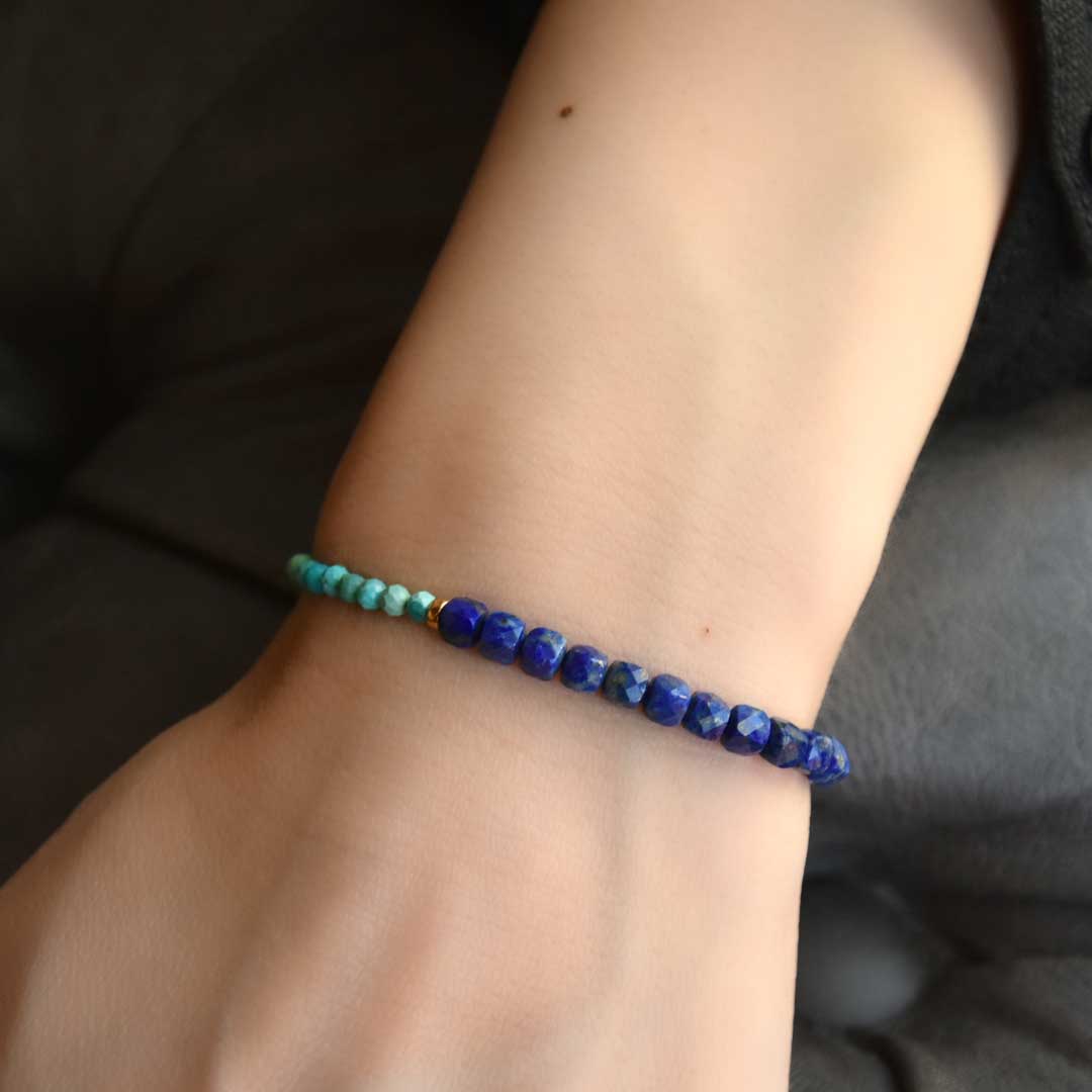 TWOtone stones ブレスレット　ラピス×ターコイズ【Fortune Stone Table】