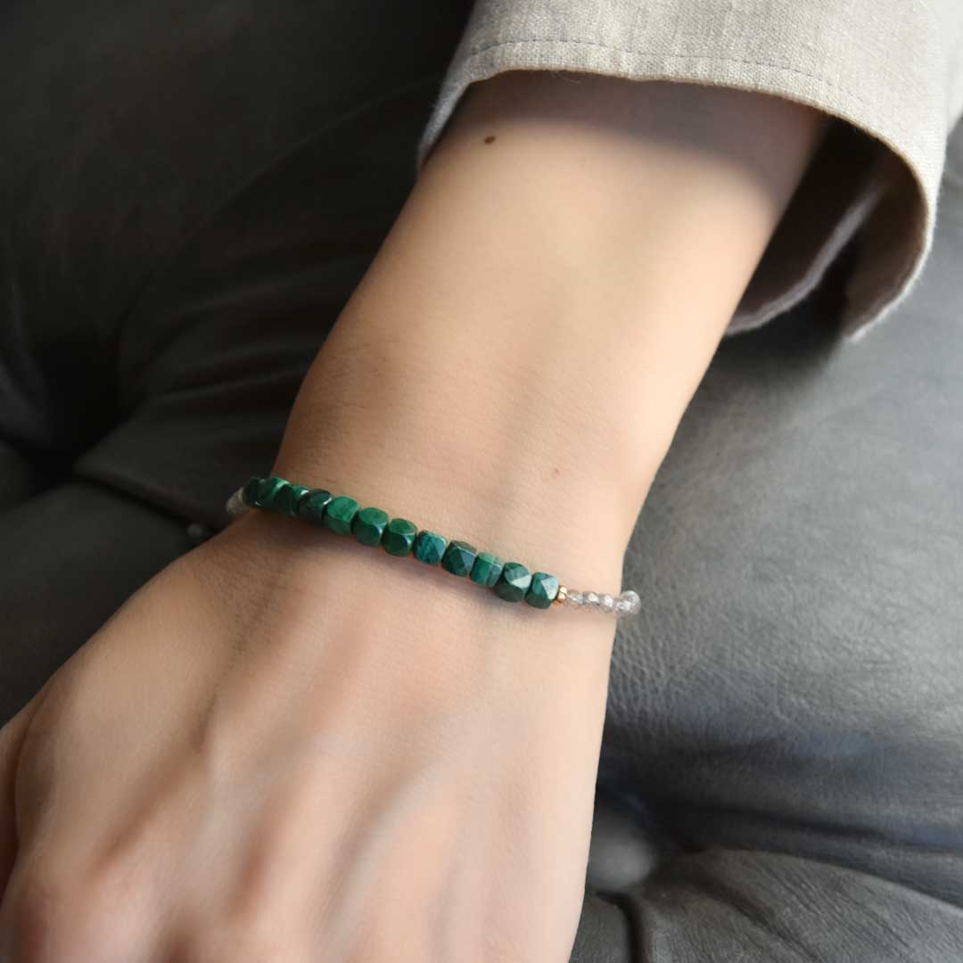 TWOtone stones ブレスレット　マラカイト×ラブラドライト【Fortune Stone Table】