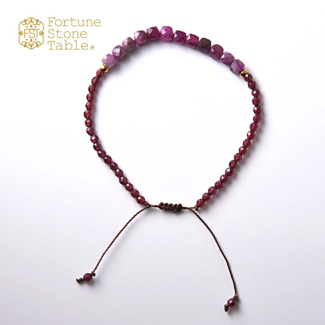 TWOtone stones ブレスレット　パープルサファイア×ガーネット【Fortune Stone Table】
