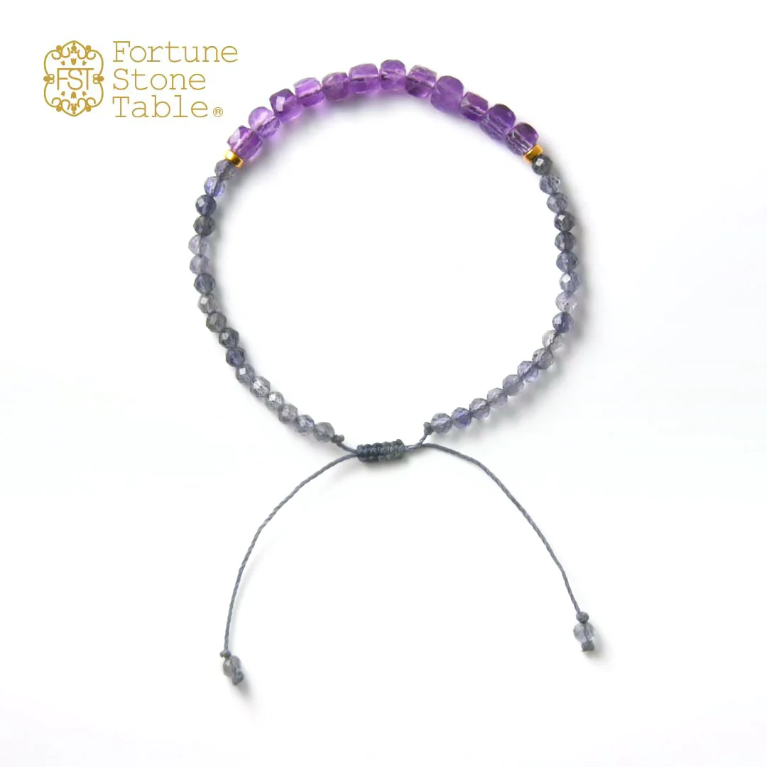 TWOtone stones ブレスレット　アメシスト×アイオライト【Fortune Stone Table】