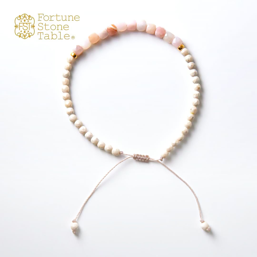 TWOtone stones ブレスレット　ピンクオパール×リバーストーン【Fortune Stone Table】