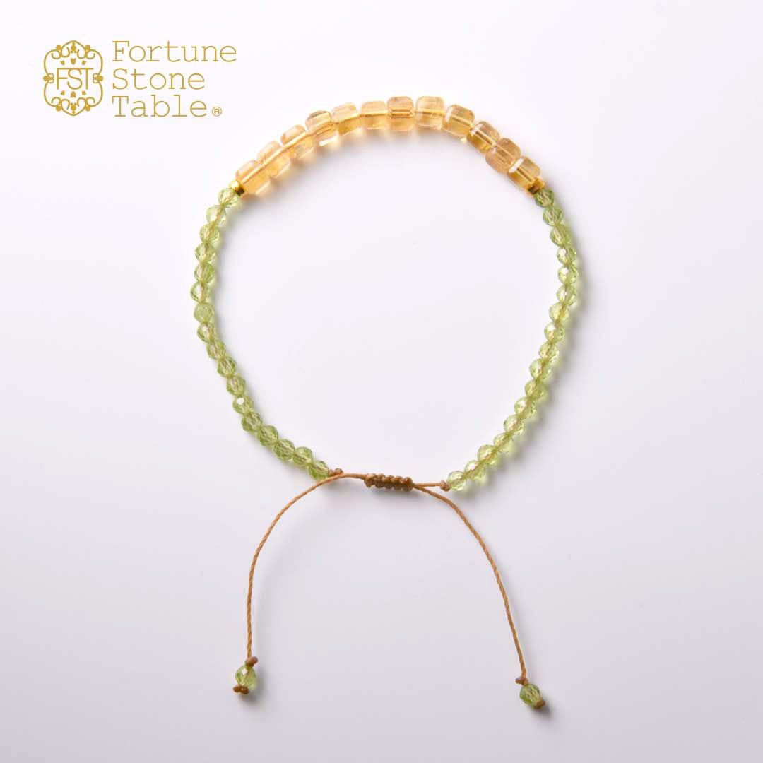 TWOtone stones ブレスレット　シトリン×ペリドット【Fortune Stone Table】
