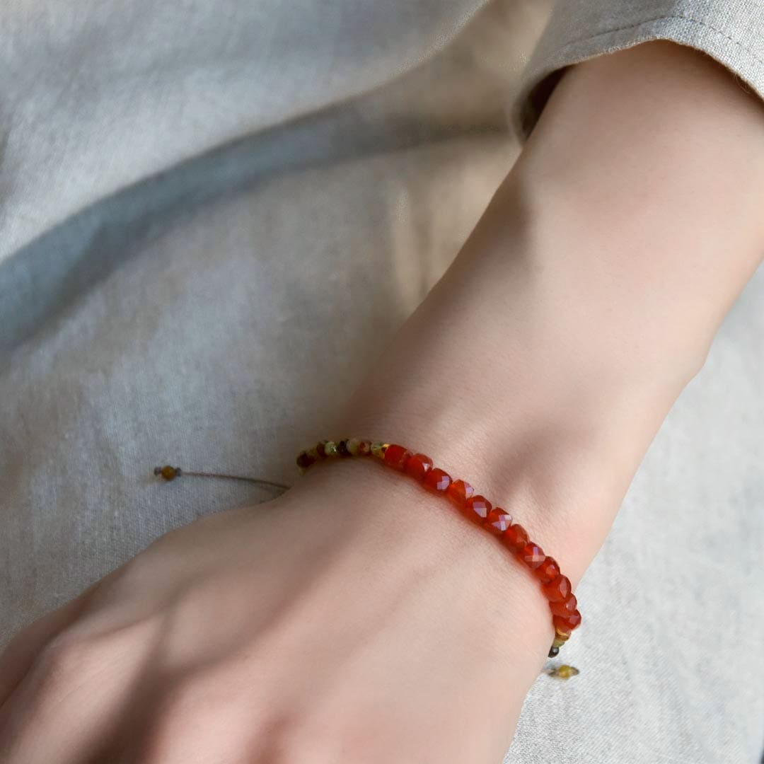 TWOtone stones ブレスレット　カーネリアン×グリーンガーネット【Fortune Stone Table】