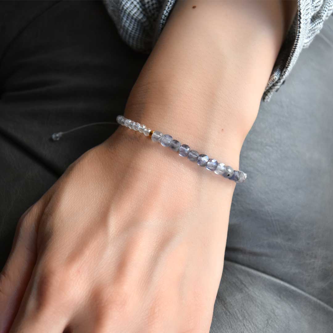 TWOtone stones ブレスレット　アイオライト×水晶【Fortune Stone Table】