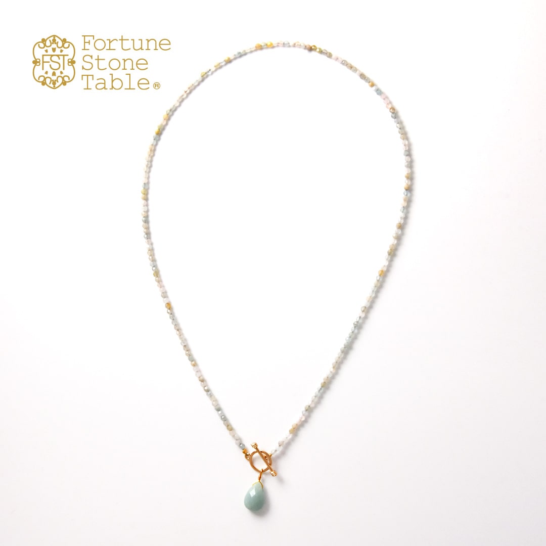 TWOtone stones ネックレス　ベリル×アマゾナイト【Fortune Stone Table】