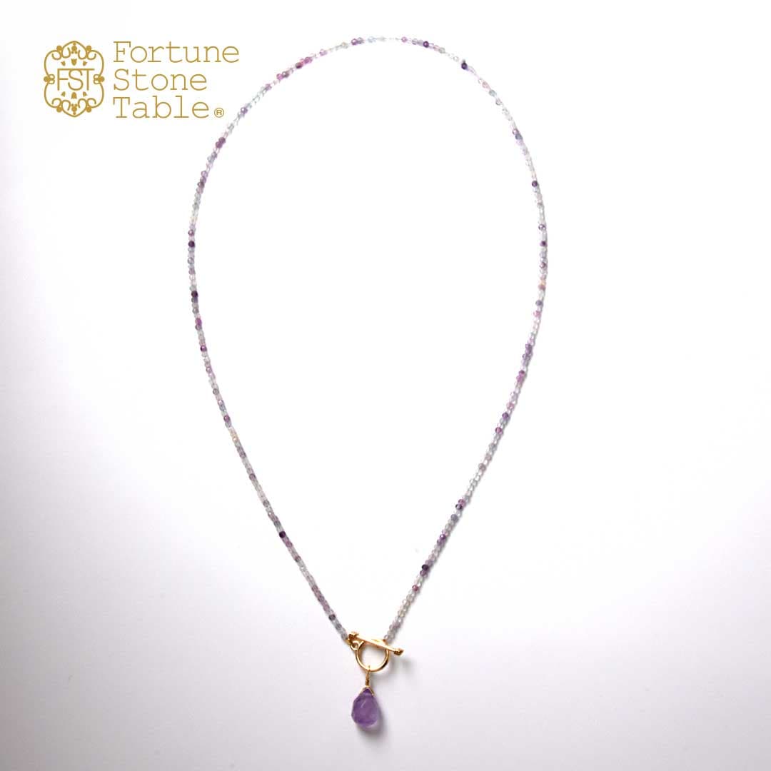 TWOtone stones ネックレス　フローライト×アメシスト【Fortune Stone Table】