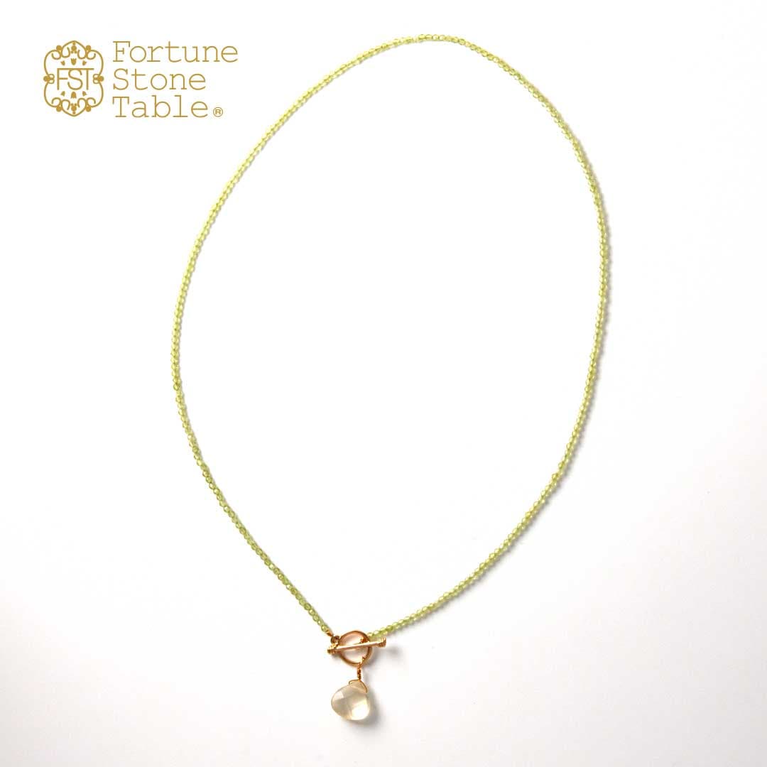 TWOtone stones ネックレス　ペリドット×レモンクォーツ【Fortune Stone Table】