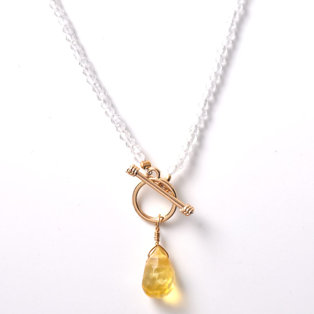 TWOtone stones ネックレス　水晶×フローライト【Fortune Stone Table】