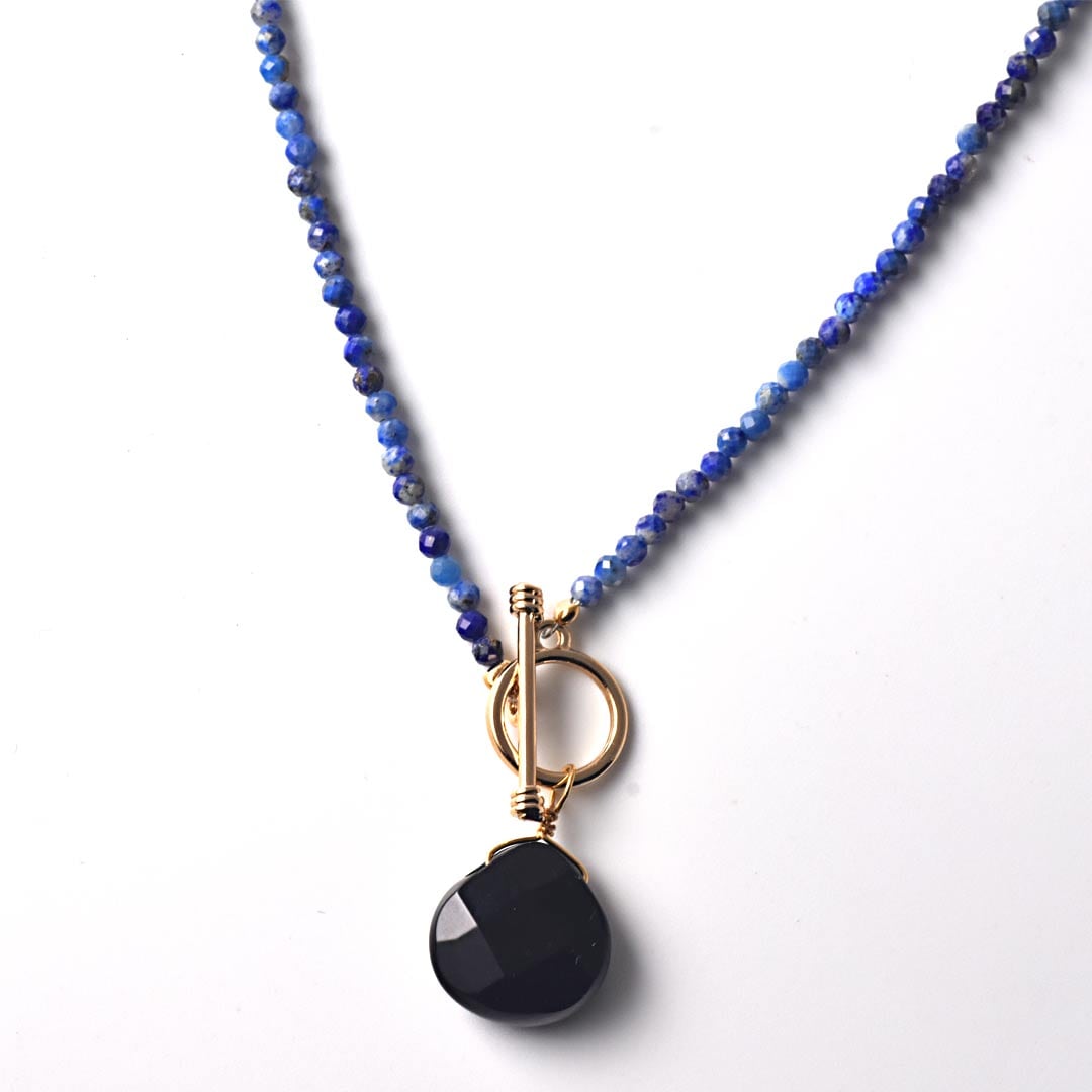 TWOtone stones ネックレス　ラピス×オニキス【Fortune Stone Table】