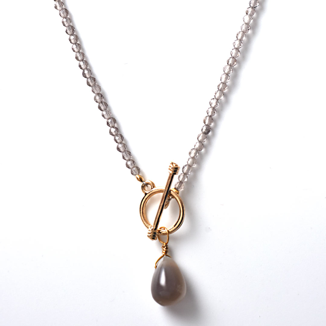 TWOtone stones ネックレス　スモーキークォーツ×ボツワナアゲイト【Fortune Stone Table】