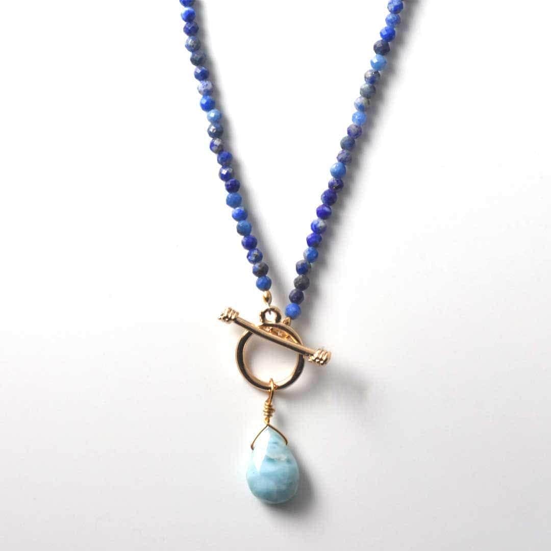 TWOtone stones ネックレス　ラピス×ラリマー【Fortune Stone Table】