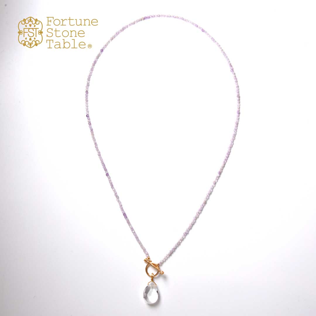TWOtone stones ネックレス　ラベンダーアメシスト×水晶【Fortune Stone Table】