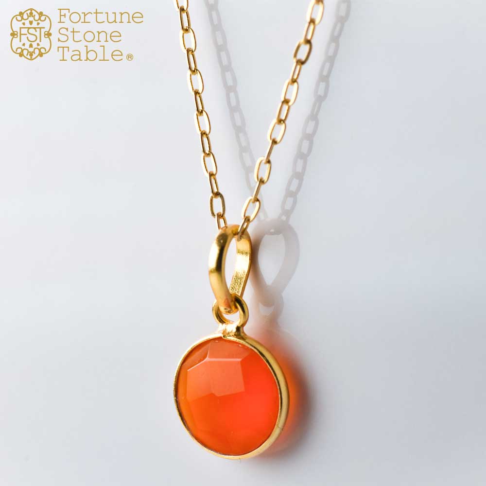SVストーンベゼルペンダント　カーネリアン【Fortune Stone Table】