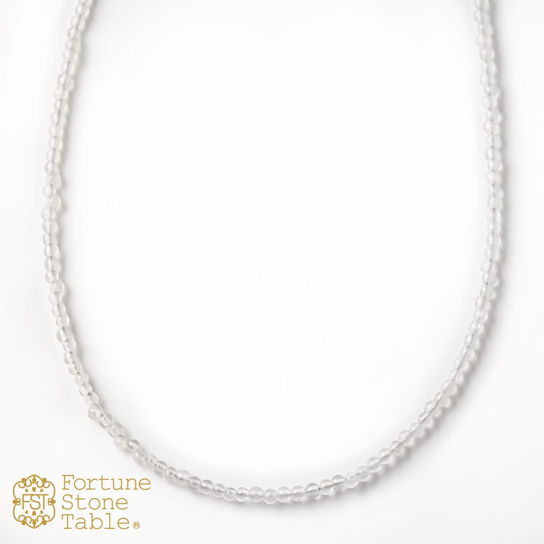 カラーで選ぶラウンドネックレス (2mm)　水晶【Fortune Stone Table】