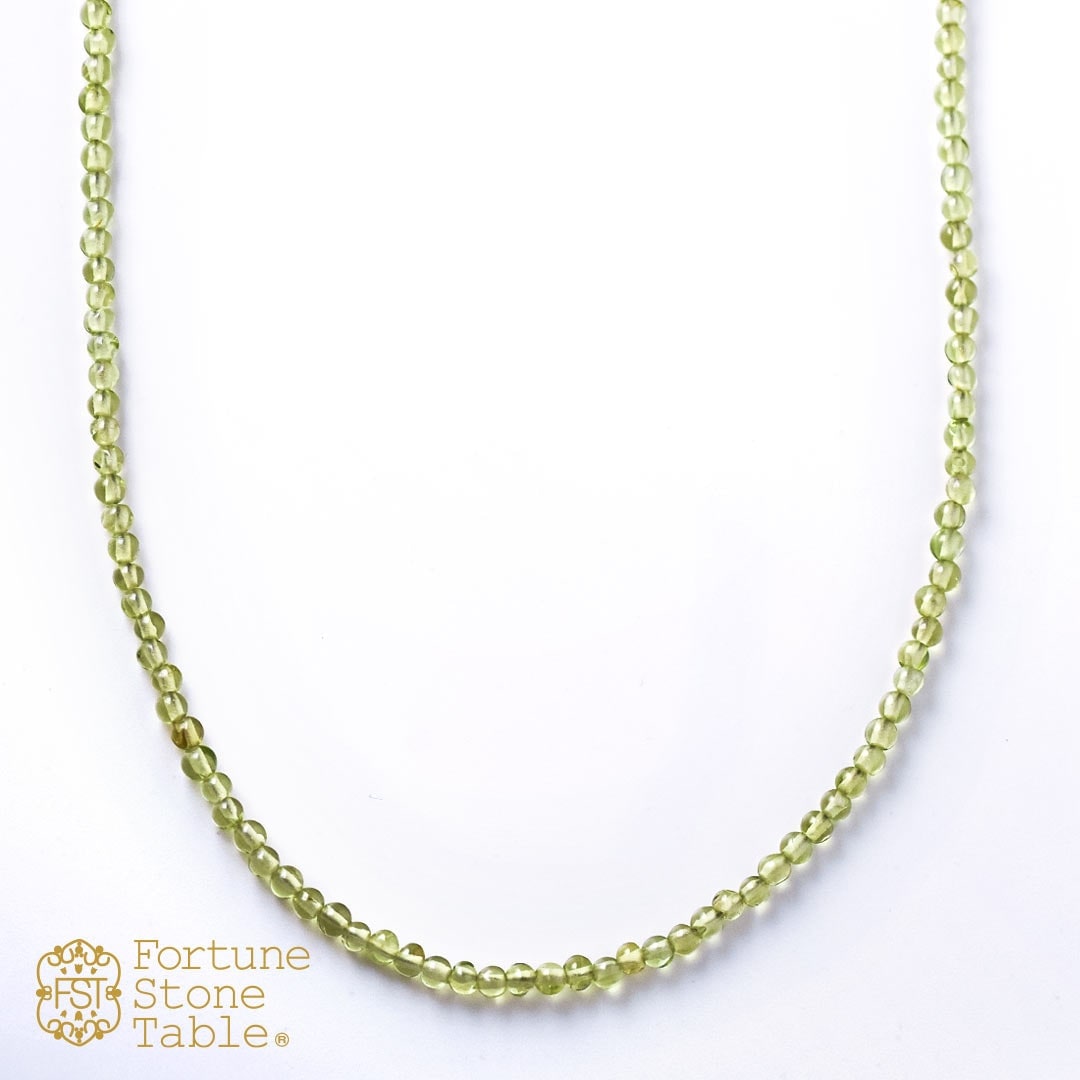 カラーで選ぶラウンドネックレス (2mm)　ペリドット【Fortune Stone Table】