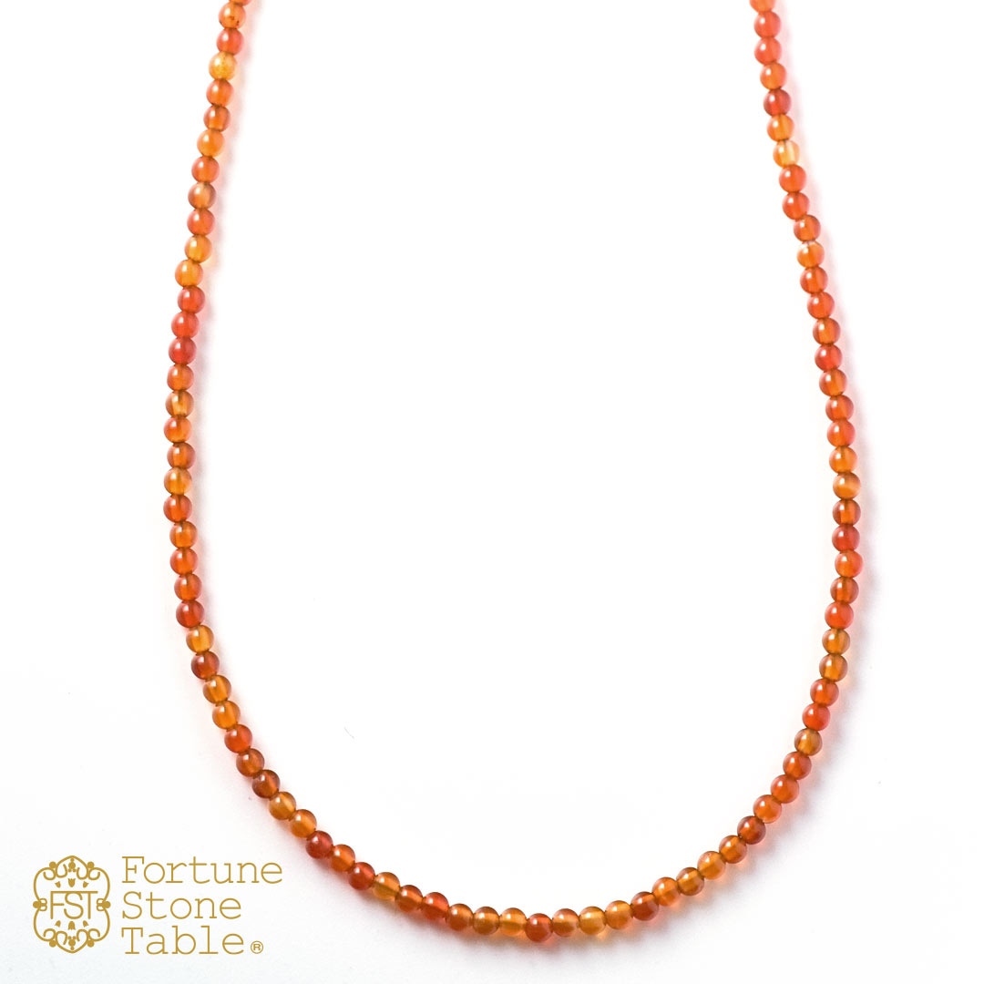 カラーで選ぶラウンドネックレス (2mm)　カーネリアン【Fortune Stone Table】
