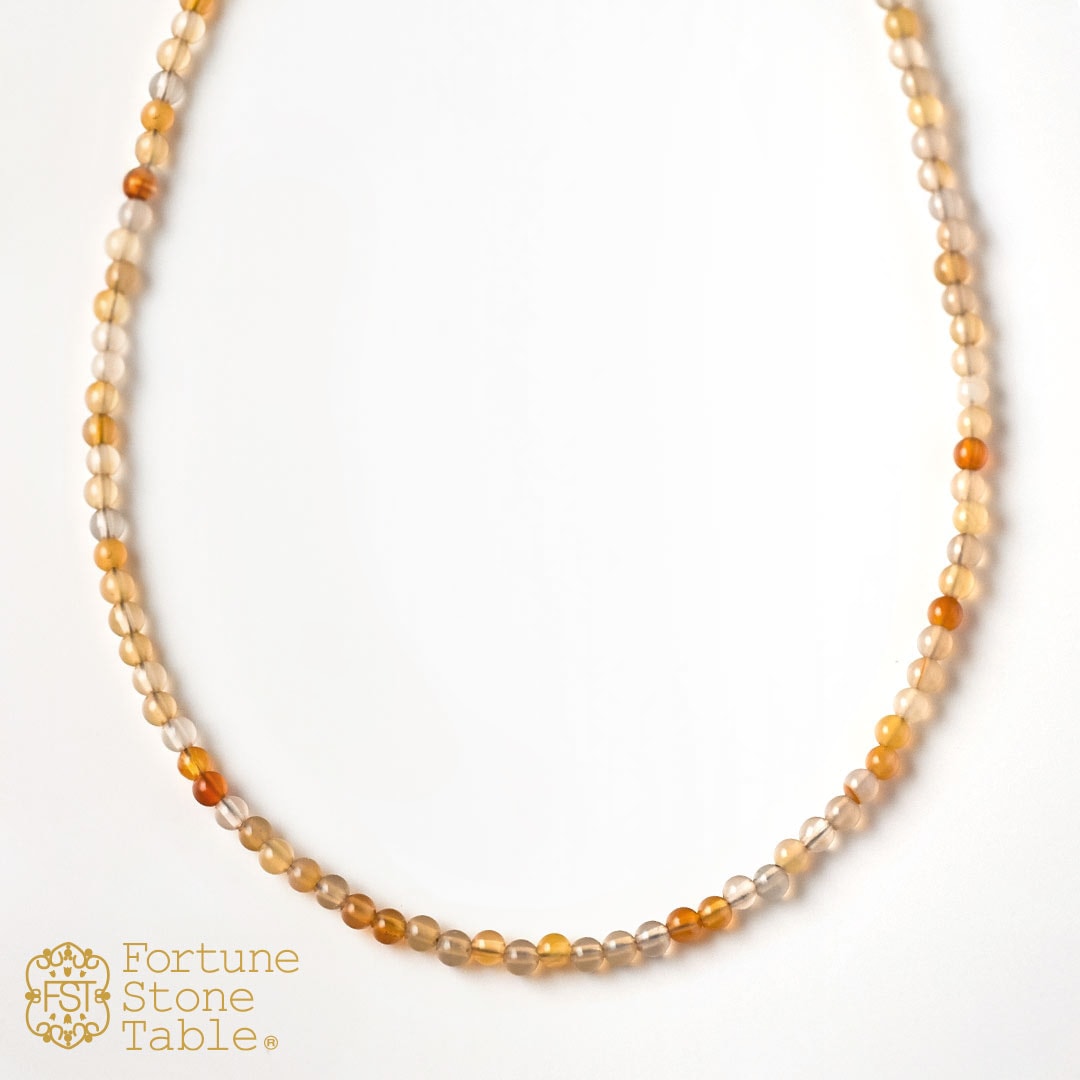 カラーで選ぶラウンドネックレス (2mm)　カーネリアン･ナチュラル【Fortune Stone Table】