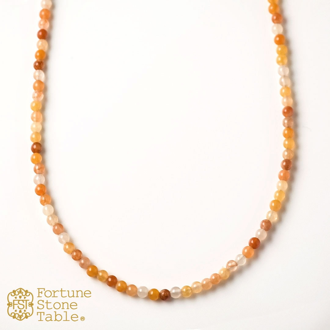 カラーで選ぶラウンドネックレス (2mm)　マルチイエロージェイド【Fortune Stone Table】