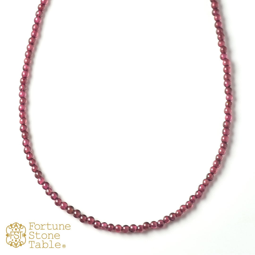 カラーで選ぶラウンドネックレス (2mm)　ガーネット【Fortune Stone Table】