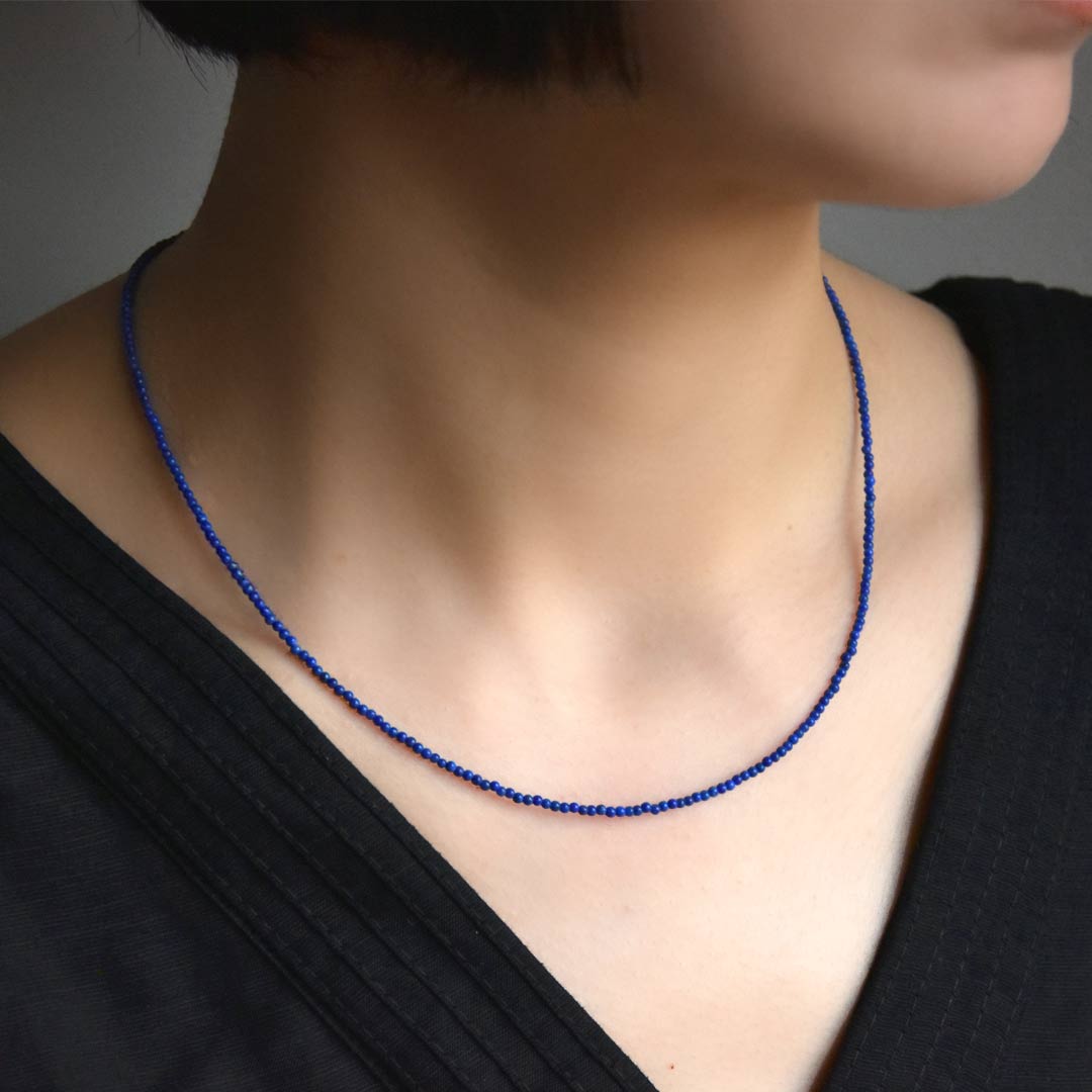 カラーで選ぶラウンドネックレス (2mm)　ラピス【Fortune Stone Table】