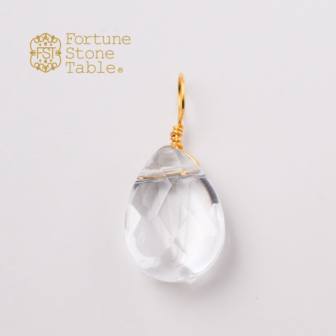 カラーで選ぶチャーム　水晶・ペアー【Fortune Stone Table】