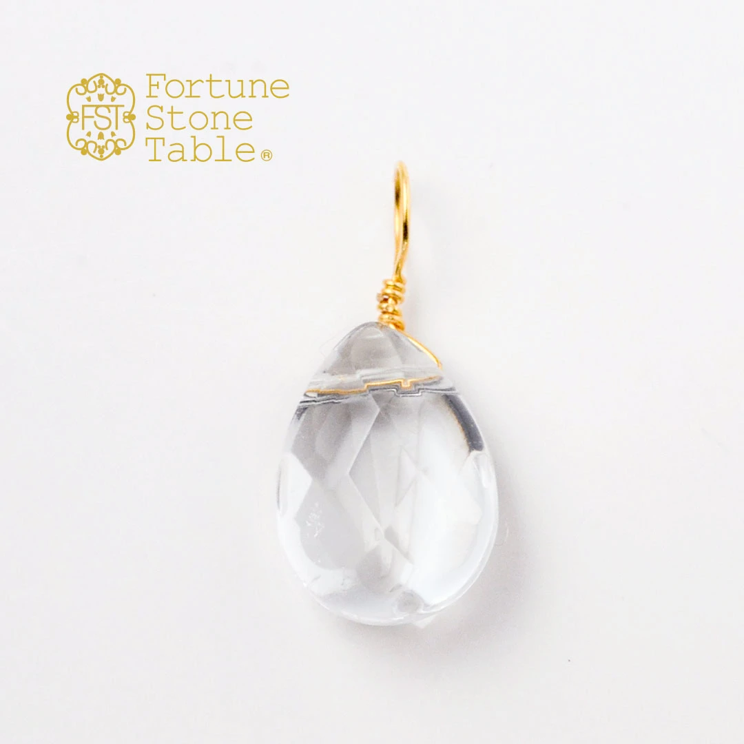 カラーで選ぶチャーム　水晶・ペアー【Fortune Stone Table】