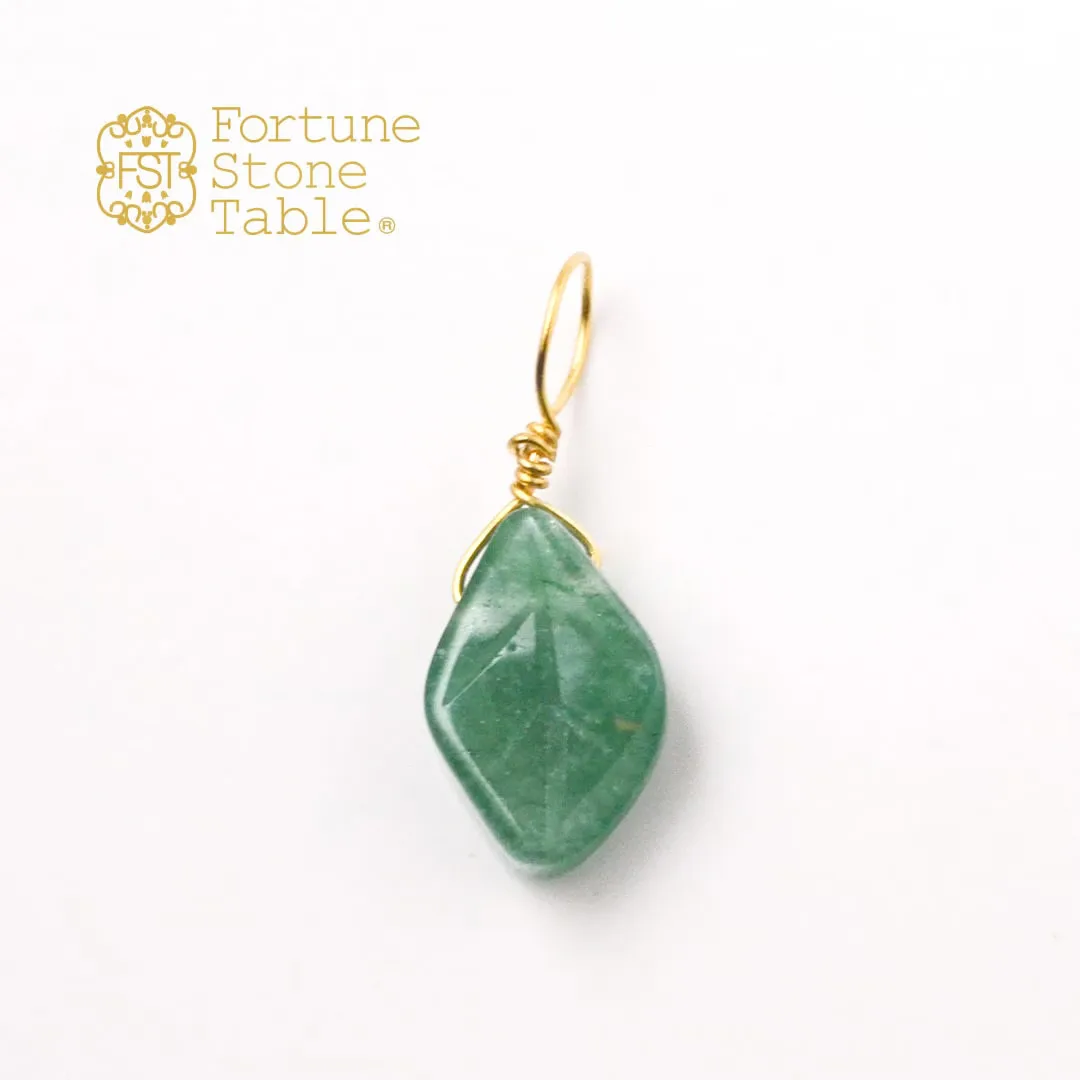 カラーで選ぶチャーム　アベンチュリン・リーフ【Fortune Stone Table】