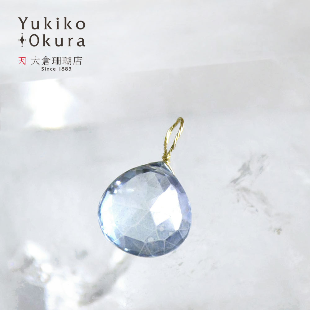 K10 ブルークォーツ ハートカットチャーム (L)