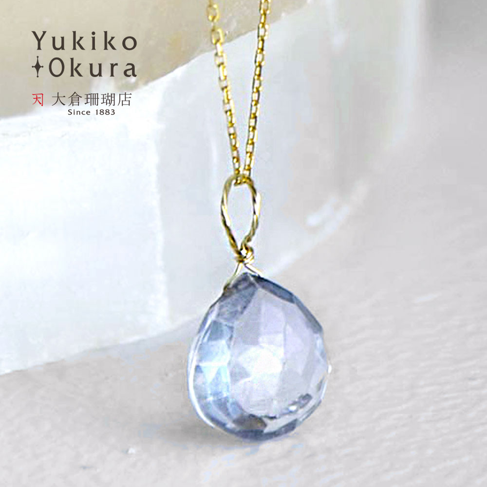 K10 ブルークォーツ ハートカット チャーム