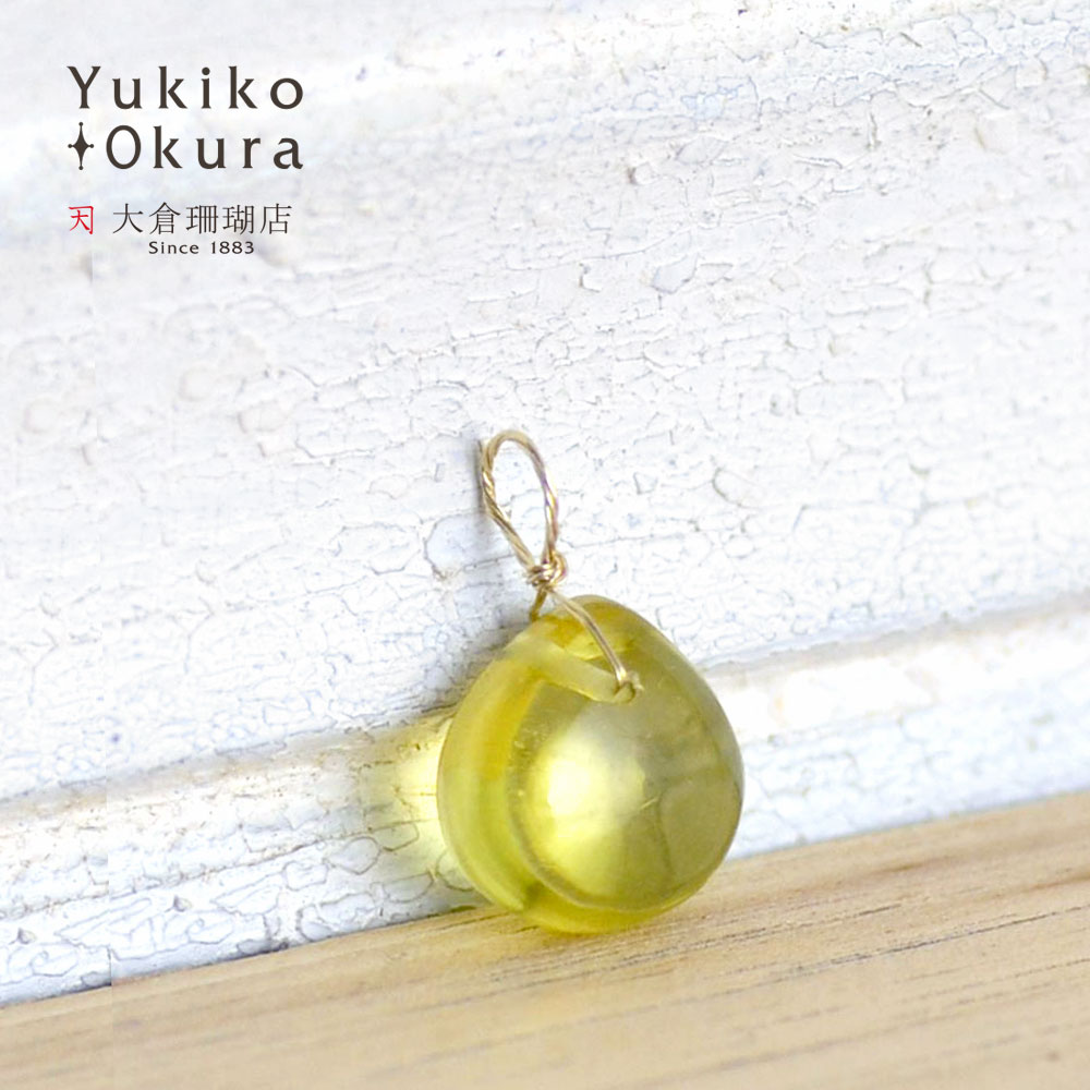 K10 レモンクォーツ ハートチャーム